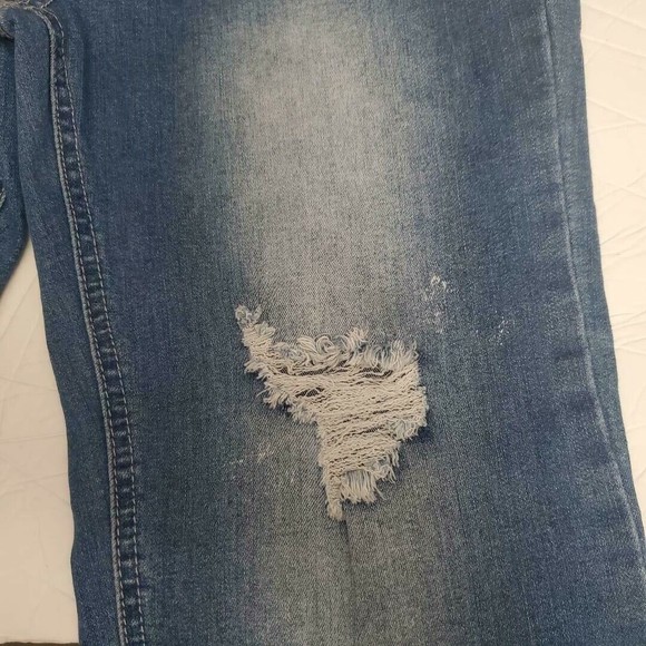 Salvaje Denim Womens Distressed Look Frayed Hem Button Fly Stretch Jeans Size 17 - Picture 5 of 9